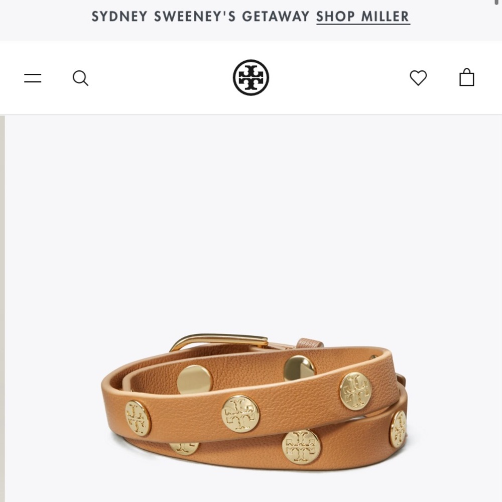 Tory Burch Double Wrap Logo Stud Bracelet